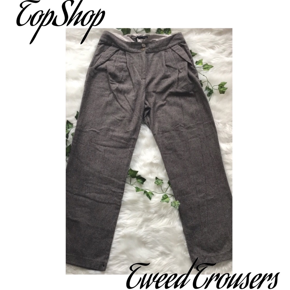TopShop Tweed High Waisted Trousers size 6